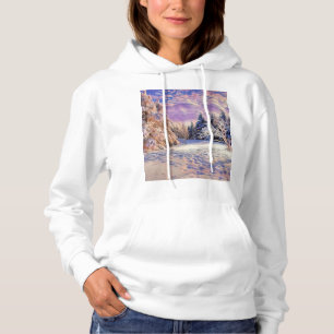 Winterlandschaft mit verschneiten Bäumen Aquarell  Hoodie