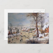 Winterlandschaft mit Vogelfalle, 1601 Postkarte (Vorne/Hinten)