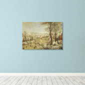 Winterlandschaft mit Vogelfalle (Öl auf Tafel) Leinwanddruck (Insitu (Holzboden))