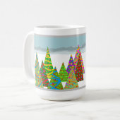 Winterlandschaft mit Weihnachtsbäumen Kaffeetasse (Vorderseite Links)