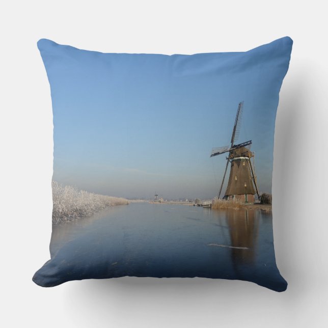 Winterlandschaft mit Windmühle und Eis Kissen (Vorderseite)