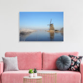 Winterlandschaft mit Windmühle und Eis Leinwanddruck (Insitu (Wohnzimmer))