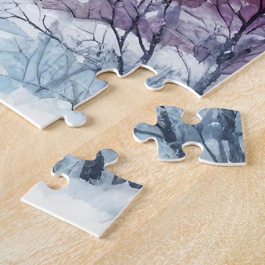 Winterlandschaft mit Wolf Puzzle (Seite)