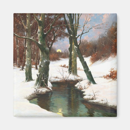 Winterlandschaft mit zunehmendem Mond Magnet (Vorne)