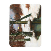 Winterlandschaft mit zunehmendem Mond Magnet (Vertikal)