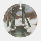 Winterlandschaft mit zunehmendem Mond Ornament Aus Glas (Vorderseite)