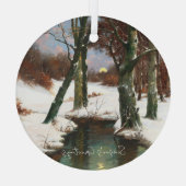 Winterlandschaft mit zunehmendem Mond Ornament Aus Glas (Rückseite)
