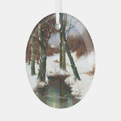 Winterlandschaft mit zunehmendem Mond Ornament Aus Glas (Vorderseite links)