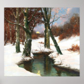 Winterlandschaft mit zunehmendem Mond Poster (Vorne)
