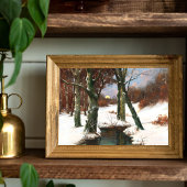 Winterlandschaft mit zunehmendem Mond Poster