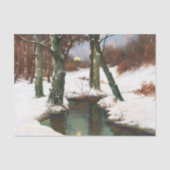 Winterlandschaft mit zunehmendem Mond Seidenpapier (Vorderseite)