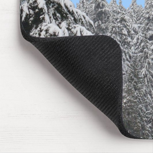Winterlandschaft Mousepad Schneewaldgeschenke (Ecke)