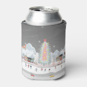 Winterlandschaft: Nachtdorf-Feiern. Dosenkühler (Kanne Vorderseite)