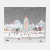 Winterlandschaft: Nachtdorf-Feiern. Fleecedecke (Vorderseite (Horizontal))