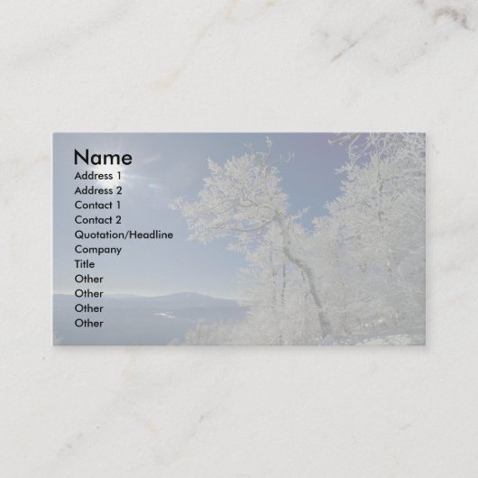 Winterlandschaft, Neuengland Visitenkarte (Vorderseite)