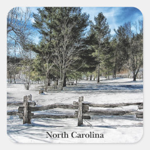 Winterlandschaft North Carolina Quadratischer Aufkleber