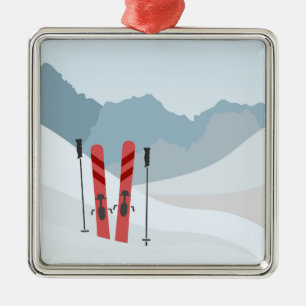 Winterlandschaft Ornament Aus Metall