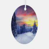 Winterlandschaft Ornament Aus Metall (Vorderseite Rechts)
