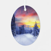 Winterlandschaft Ornament Aus Metall (Vorderseite links)