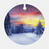 Winterlandschaft Ornament Aus Metall (Rückseite)