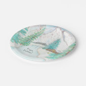 Winterlandschaft Pappteller (Schrägansicht)