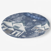 Winterlandschaft Pappteller (Schrägansicht)