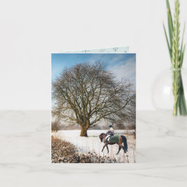 Winterlandschaft Pferdereiten Weihnachten Karte