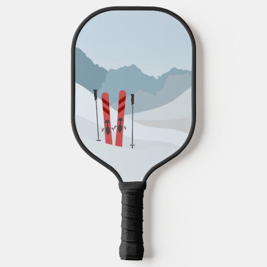 Winterlandschaft Pickleball Schläger (Rückseite)