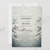 Winterlandschaft Pine Tree Schneebesen Einladung (Vorderseite)