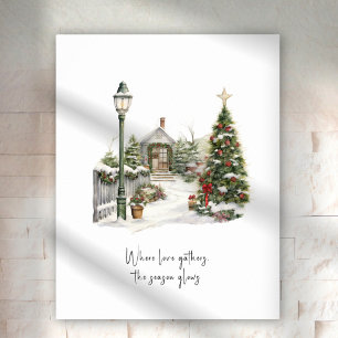 Winterlandschaft Pine Weihnachtsbaumen Poster