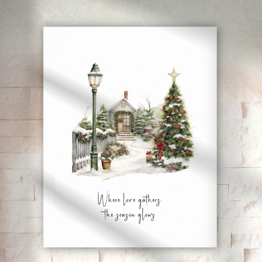 Winterlandschaft Pine Weihnachtsbaumen Poster