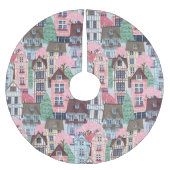 Winterlandschaft Polster-Tree-Rock gebürstet Polyester Weihnachtsbaumdecke (Vorderseite)