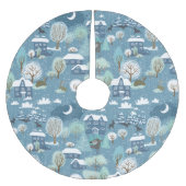 Winterlandschaft Polyester Weihnachtsbaumdecke (Vorderseite)