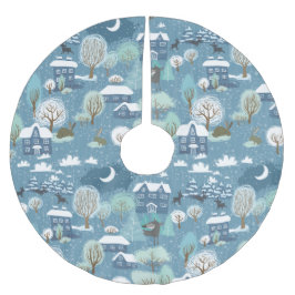 Winterlandschaft Polyester Weihnachtsbaumdecke