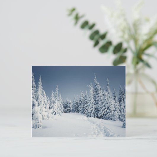 Winterlandschaft Postkarte (Stehend Vorderseite)