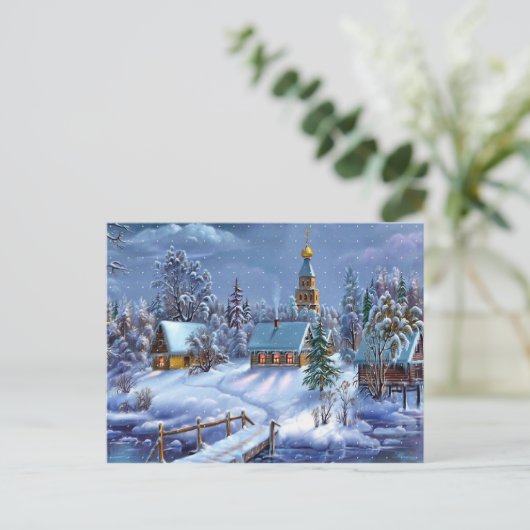Winterlandschaft Postkarte (Stehend Vorderseite)