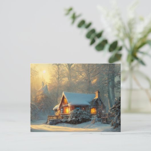 Winterlandschaft Postkarte (Stehend Vorderseite)
