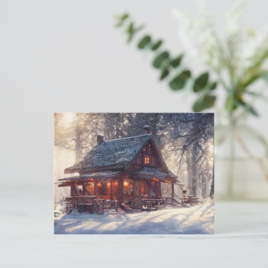 Winterlandschaft Postkarte (Stehend Vorderseite)