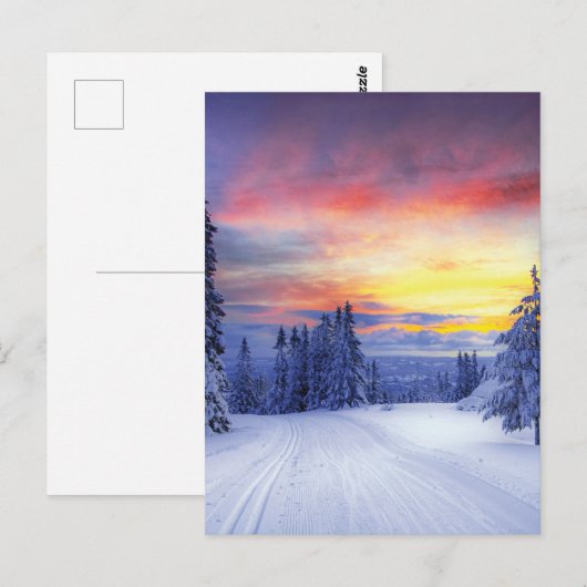 Winterlandschaft Postkarte (Vorne/Hinten)