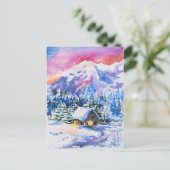 Winterlandschaft Postkarte (Stehend Vorderseite)