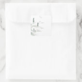 Winterlandschaft Quadratischer Aufkleber (Tasche)