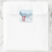 Winterlandschaft Quadratischer Aufkleber (Tasche)
