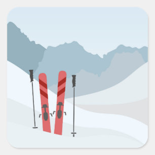 Winterlandschaft Quadratischer Aufkleber