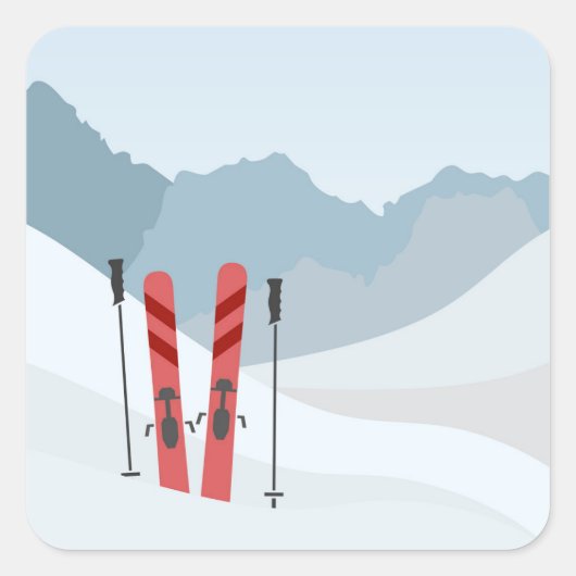 Winterlandschaft Quadratischer Aufkleber (Vorderseite)