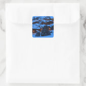 Winterlandschaft Quadratischer Aufkleber (Tasche)