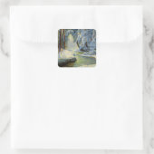 Winterlandschaft, Quadratischer Aufkleber (Tasche)