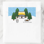 Winterlandschaft - Rechteckiger Aufkleber (Tasche)