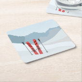 Winterlandschaft Rechteckiger Pappuntersetzer (angewinkelt)