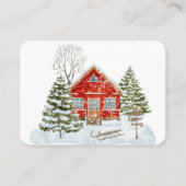 Winterlandschaft Rotes Haus Bücher für Baby Begleitkarte (Rückseite)