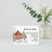 Winterlandschaft Rotes Haus Bücher für Baby Begleitkarte (Stehend Vorderseite)